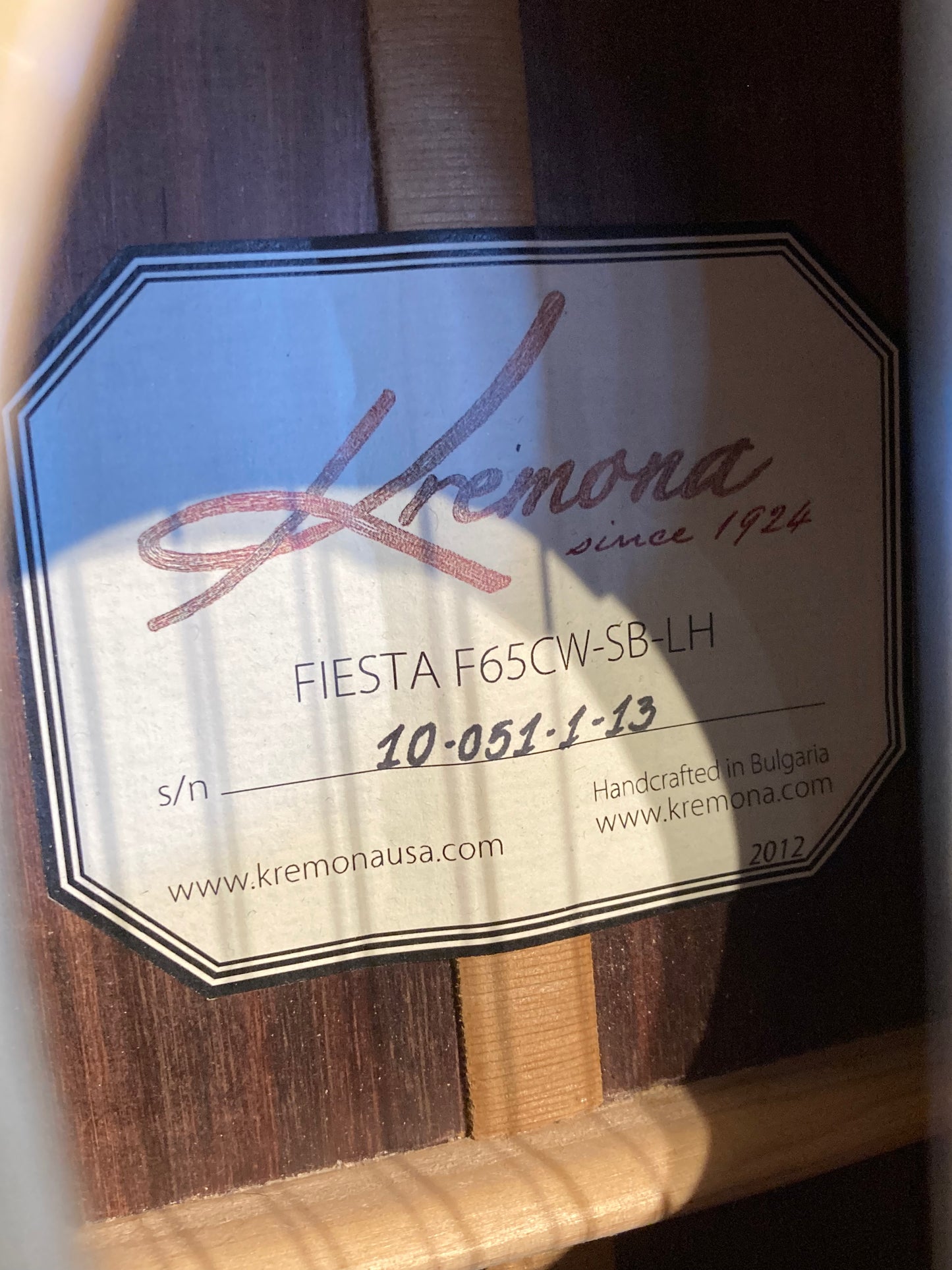Kremona Fiesta F65CW-SB-LH Classical Guitar (Used)