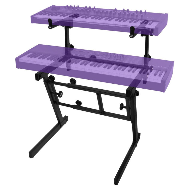 On-Stage Folding-Z Keyboard Stand With Second Tier