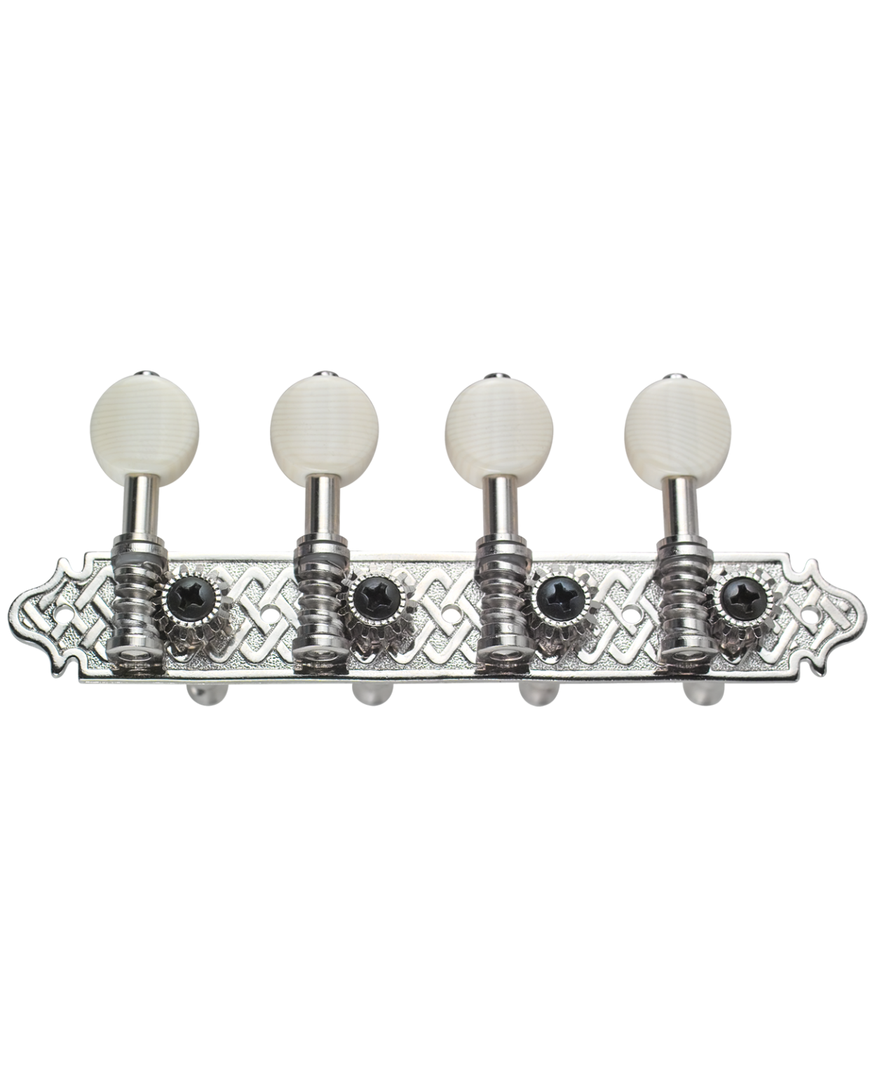 Golden Gate M-129 Engraved A-Model Mandolin Tuners – 2 Planks (4+4) – Nickel