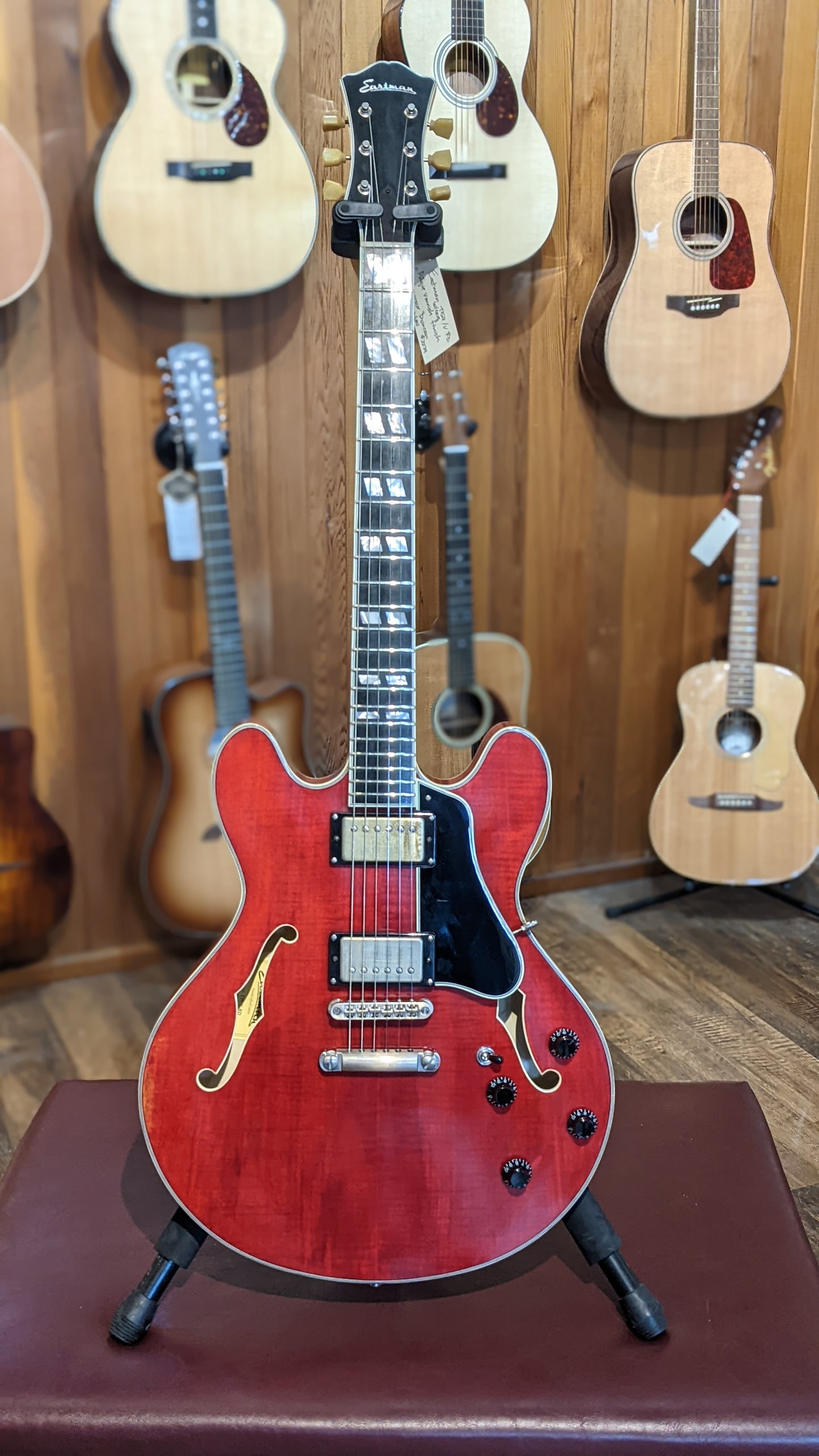 Eastman T59/V-RD Thinline Deluxe Semi Hollow Electric Guitar w/ Case