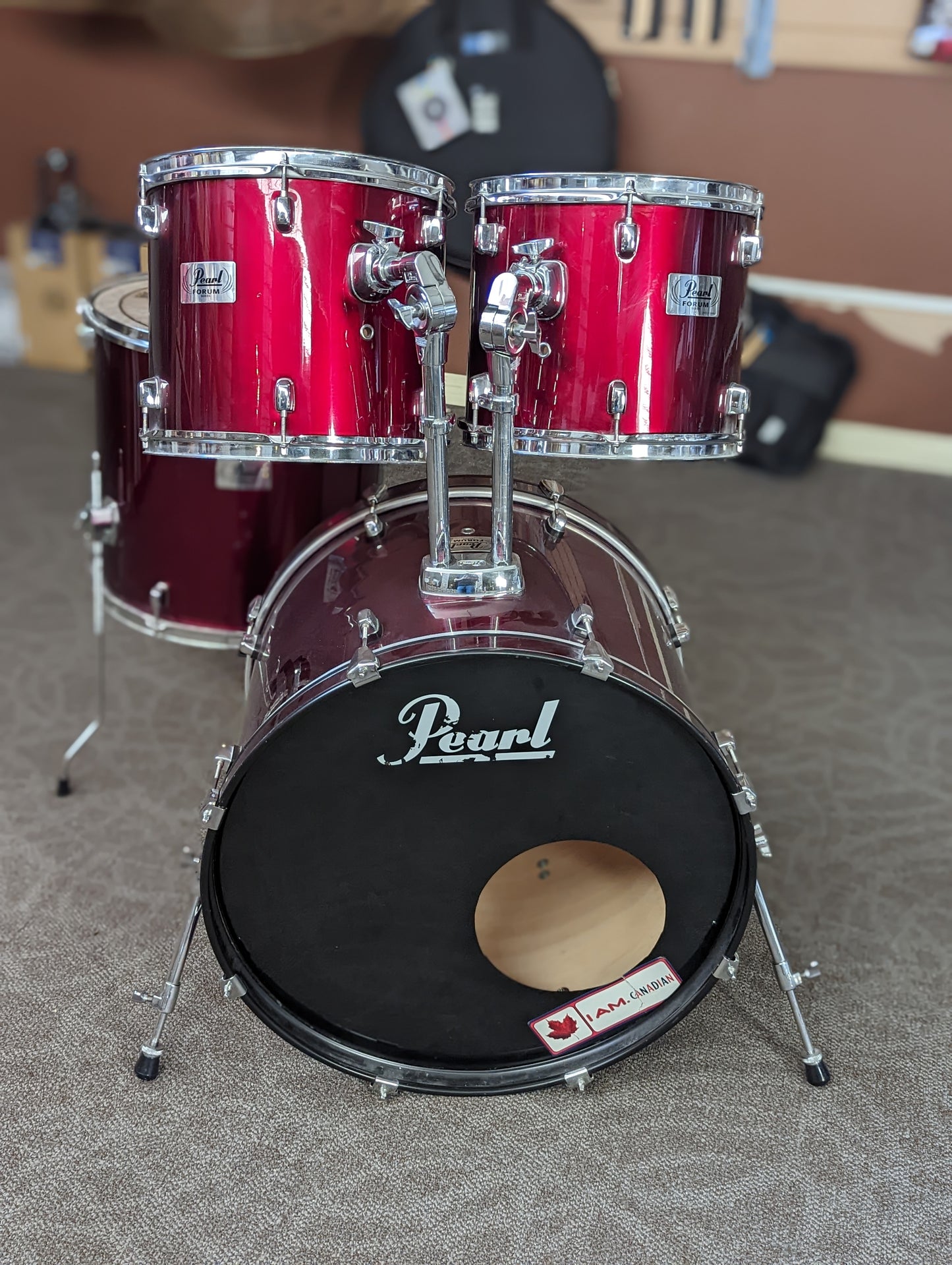 Pearl Forum 4 Piece Drum Kit - Wine Red (Used)