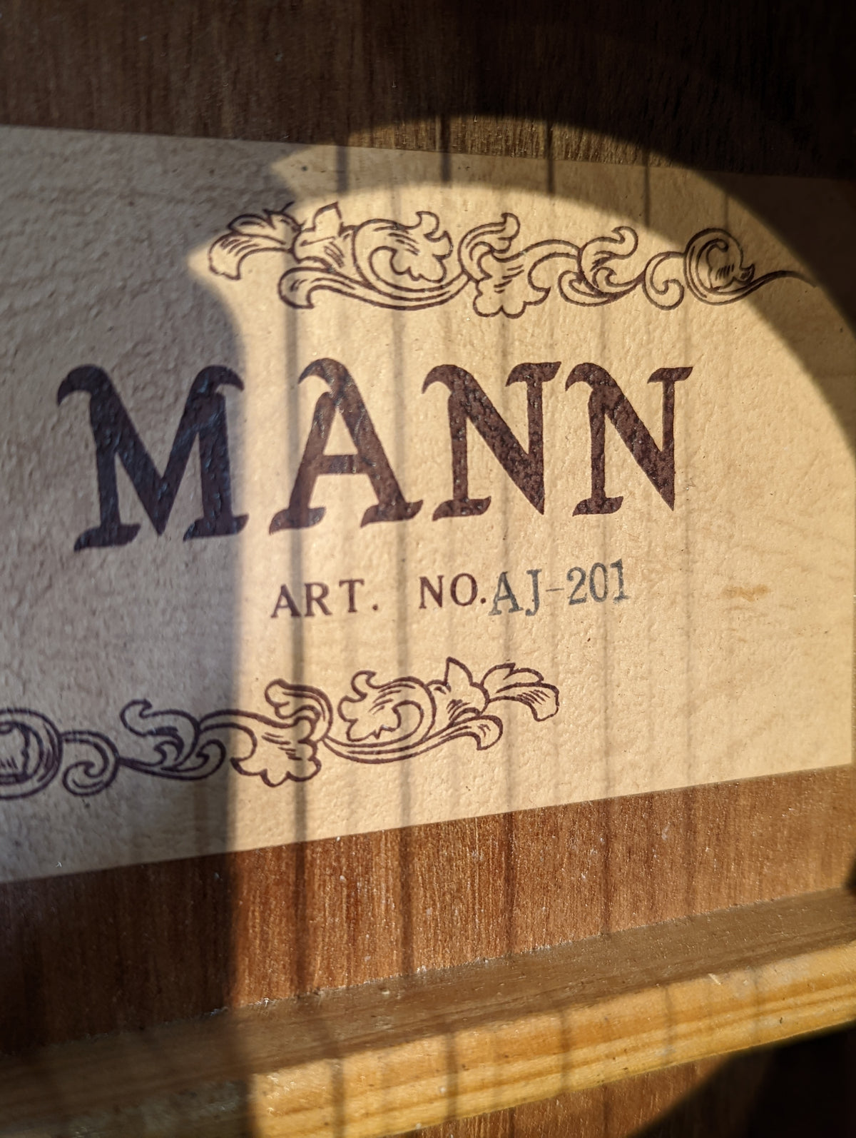 Mann AJ-205 OM Style Mahogany Acoustic Guitar w/Vintage Case (1980's)