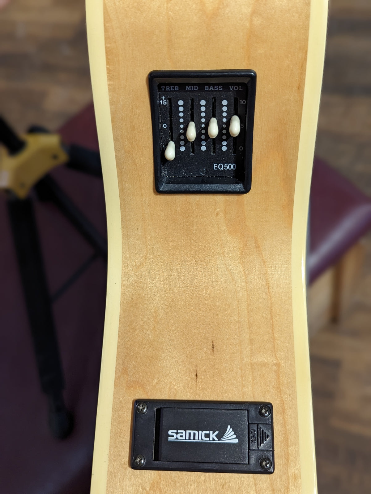 Samick HFB590 Acoustic/Electric Bass w/Hardshell Case (1992)