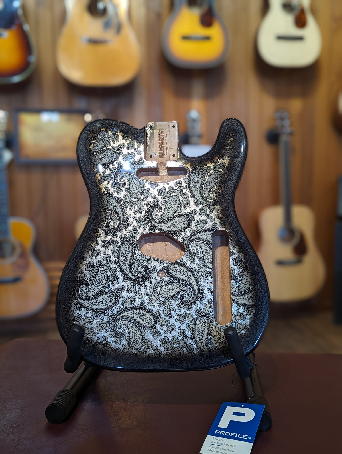 Allparts Black Paisley Telecaster Body - 3 Piece Alder