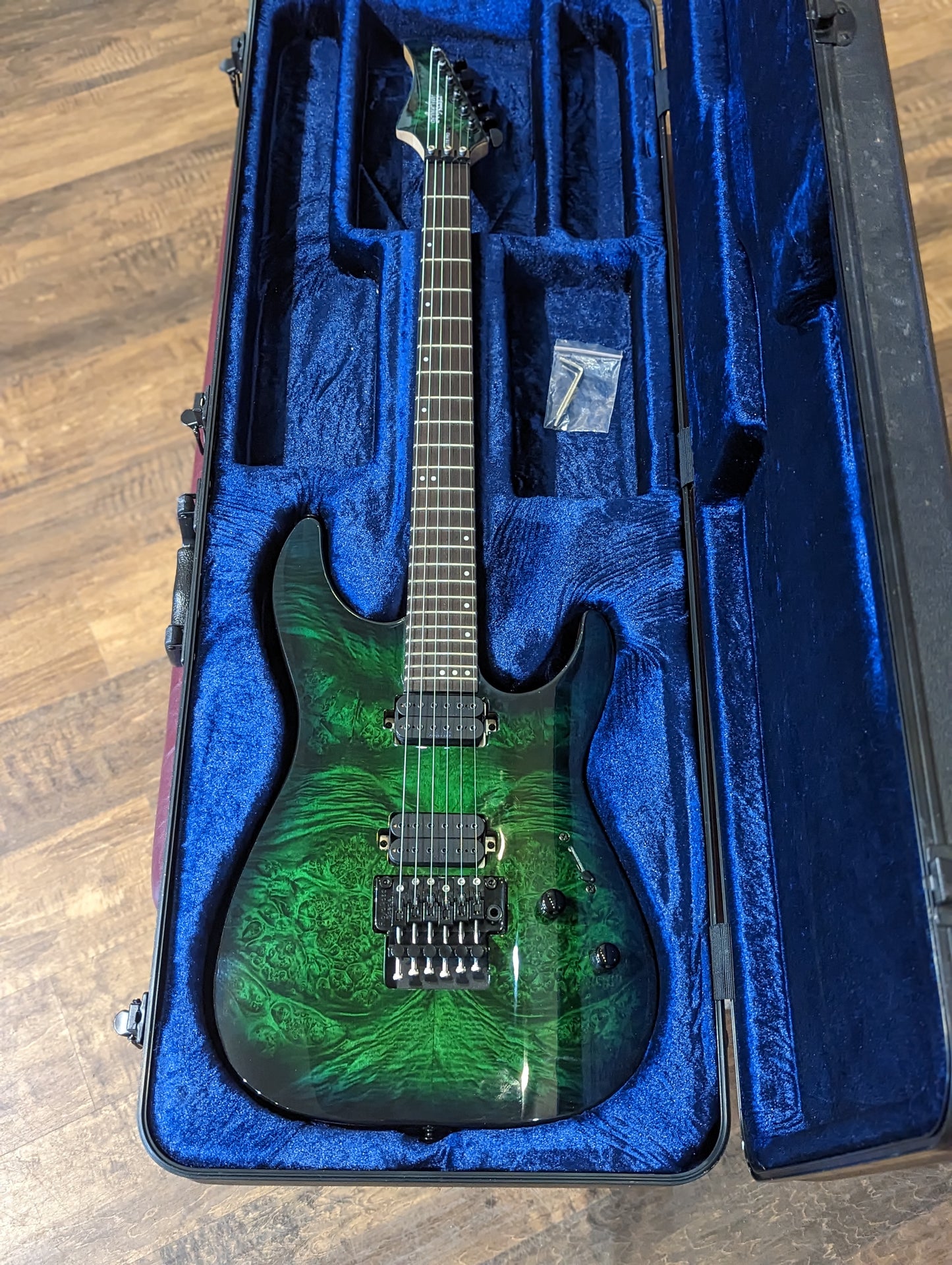 Schecter C6 Pro FR Electric Guitar w/Case - Aqua Burst (Used)