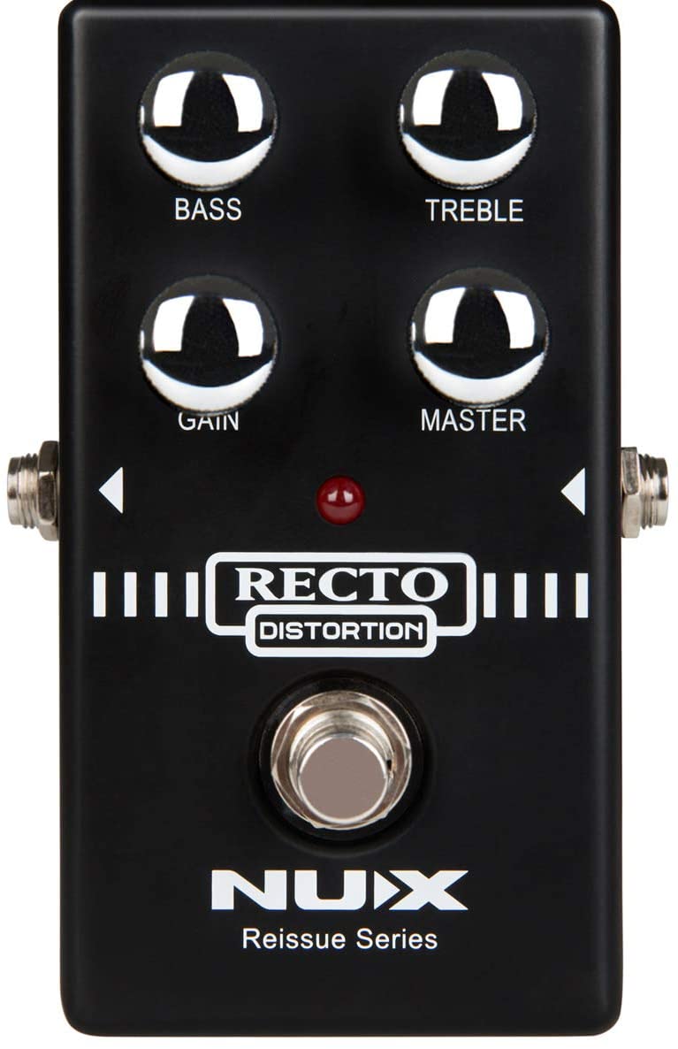 Nux Recto Distortion Pedal, Electric Guitar Effect Pedal (Effect Control with Bass Treble, Gain and Master controls, 90s Sound, Battery Operated Possible: 9V Battery), Black Nux Recto Distortion Pedal, Electric Guitar Effect Pedal (Effect Control with Bass Treble, Gain and Master controls, 90s Sound, Battery Operated Possible: 9V Battery), Black