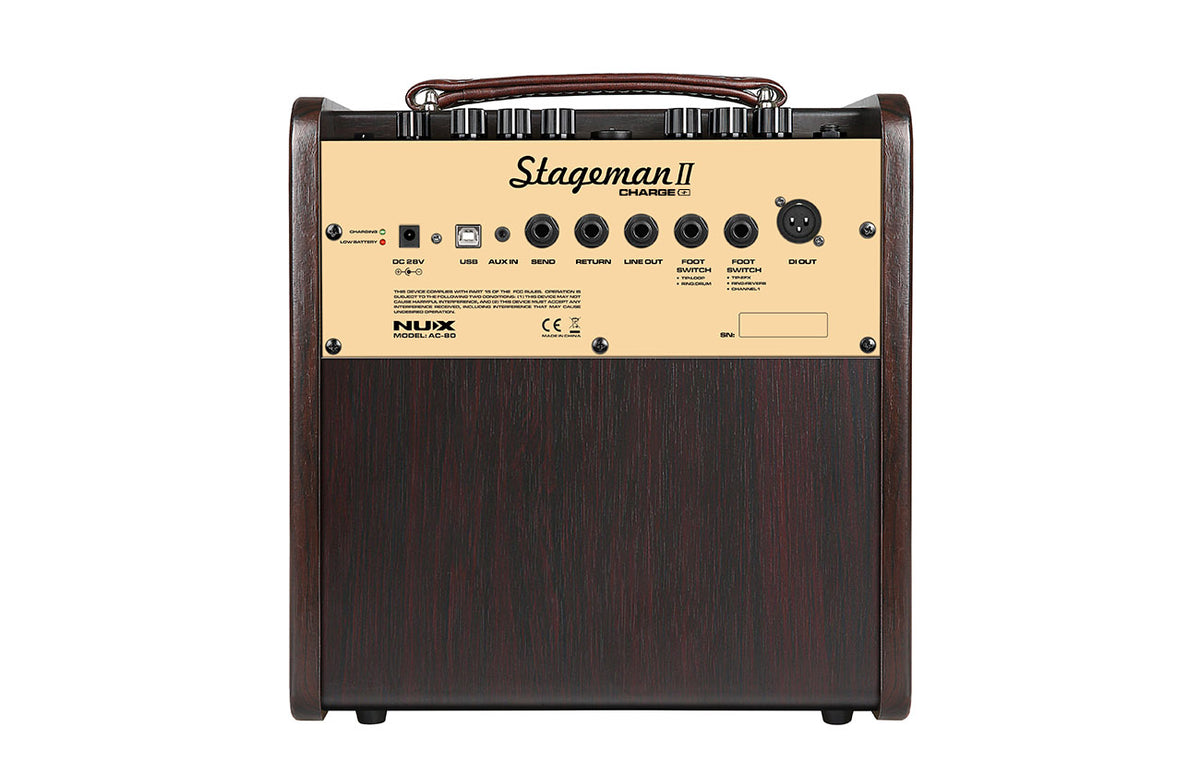 NUX AC-80 Stageman II 80w 1x6.5" Battery Powered Acoustic Guitar Amp