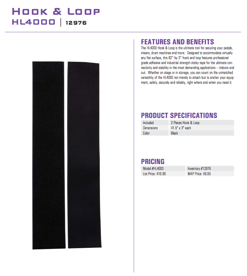 On-Stage HL4000 Hook and Loop