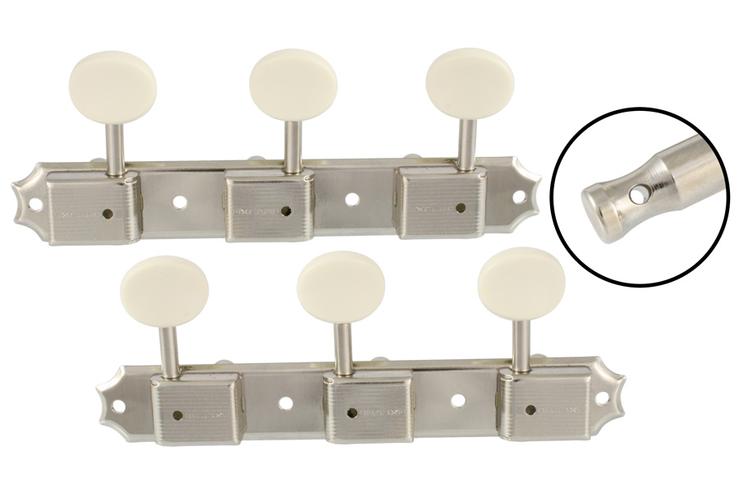 Allparts TK-0700-001 Gotoh Vintage Style Deluxe 3x3 Strip Tuning Keys - Nickel - Set of 2