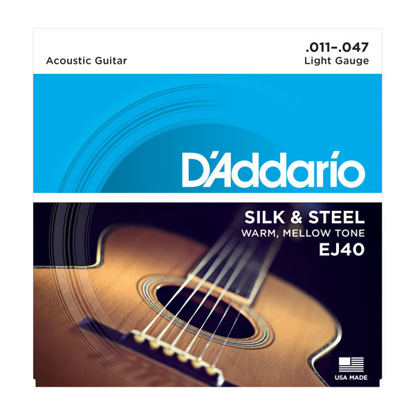 D'Addario Silk and Steel Acoustic Guitar Strings - 11-47 Gauge