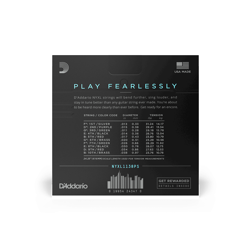 D'Addario NYXL1138PS Regular Light E9 Pedal Steel Guitar Strings