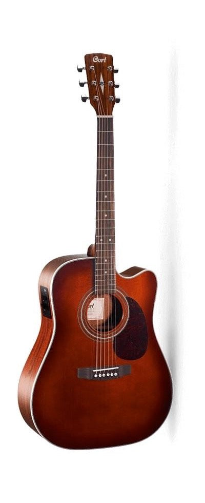 Cort MR500E-BR Acoustic Cutaway Electric Guitar - Brown Burst
