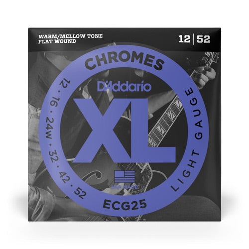 D'addario Chromes Flat Wound Electric Guitar Strings