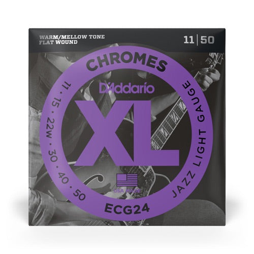 D'addario Chromes Flat Wound Electric Guitar Strings