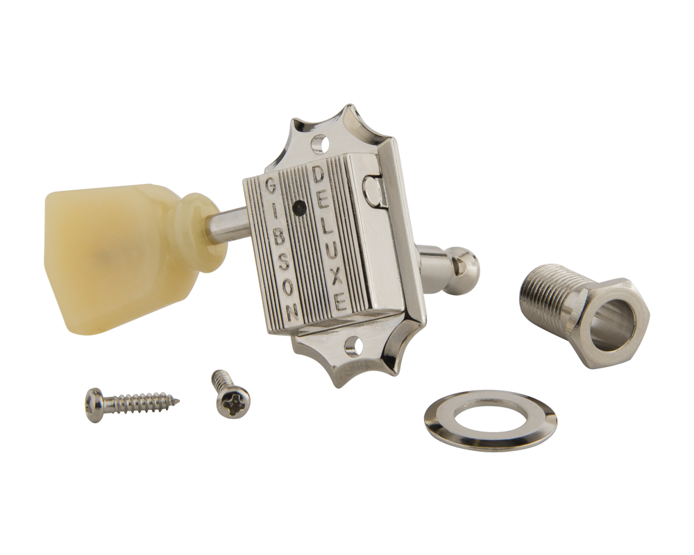 Gibson Deluxe Yellow Button Tuner Set - Vintage Nickel