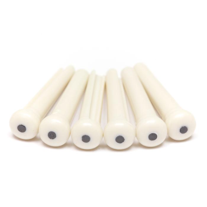 Graph Tech Tusq Traditional Bridge Pins White Black Dot