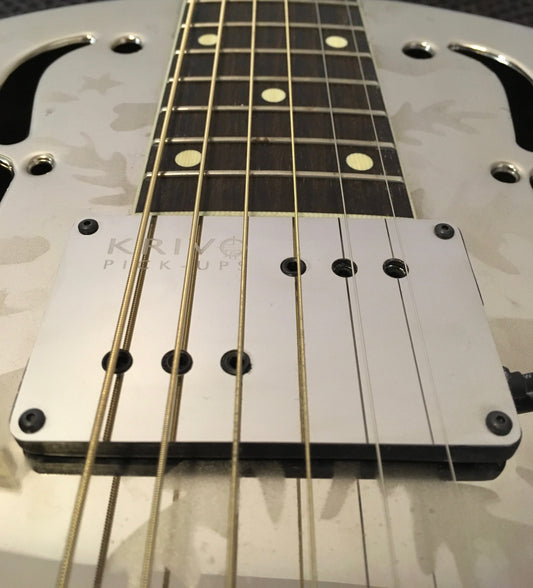 Krivo Humbucking Pickups for Resophonic Guitars - Silver