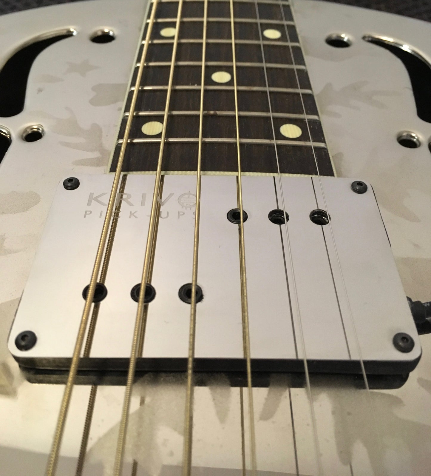 Krivo Humbucking Pickups for Resophonic Guitars - Silver