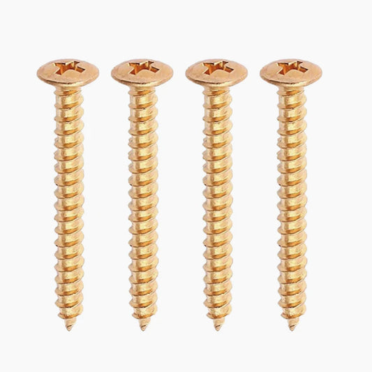 AllParts GS-0005-002 Neck Plate Screws - Gold - 4 Pack