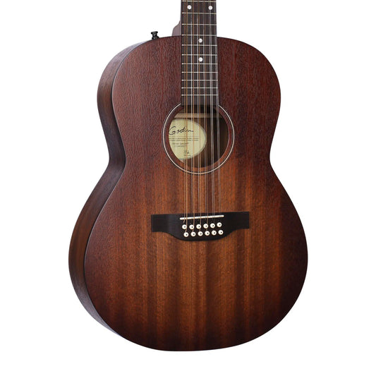 Godin Mahogany Folk 12-String Acoustic/Electric Guitar w/Gig Bag - Rustic Burst