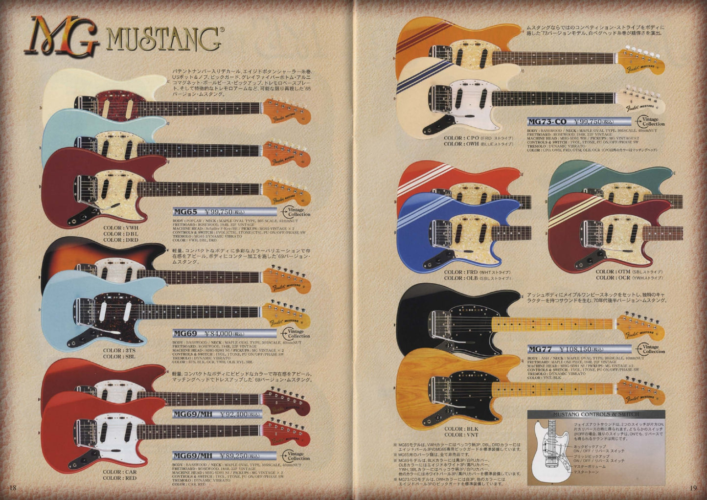 Fender Made in Japan MG69/MH Mustang Electric Guitar - Candy Apple Red (2010-2011)