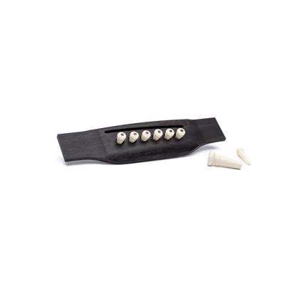 Martin Bridge & End Pin Set - White w/Tortoise Inlay