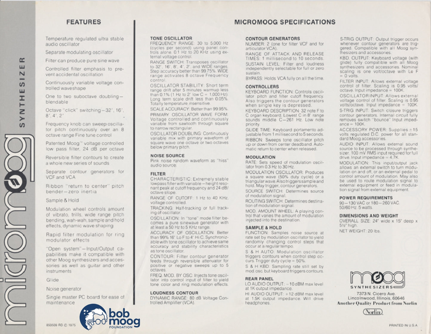 Moog MicroMoog Analog Synthsizer (1975-1979)