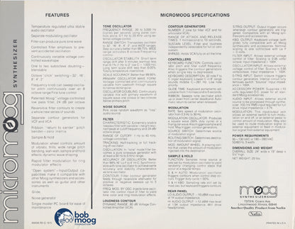 Moog MicroMoog Analog Synthsizer (1975-1979)