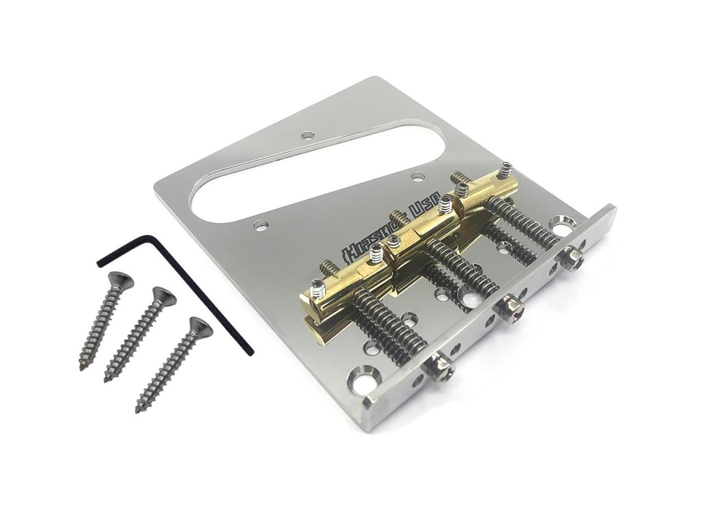 Hipshot Telecaster Retrofit Bridge - Stainless Steel/3-Hole Mount/3 Compensated Saddles