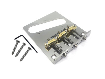 Hipshot Telecaster Retrofit Bridge - Stainless Steel/3-Hole Mount/3 Compensated Saddles