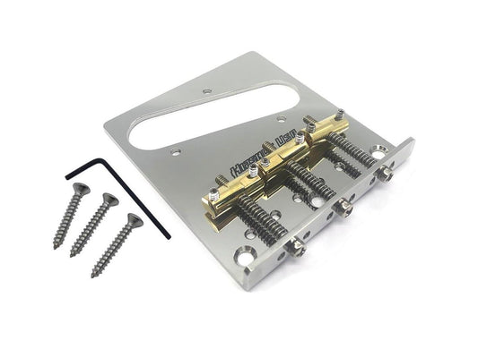Hipshot Telecaster Retrofit Bridge - Stainless Steel/3-Hole Mount/3 Compensated Saddles