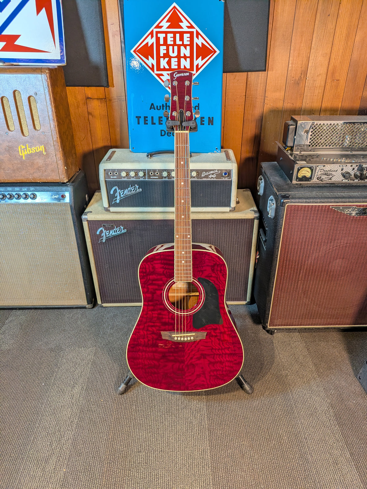 Garrison AG-300 Dreadnought Acoustic Guitar - Red (Used)