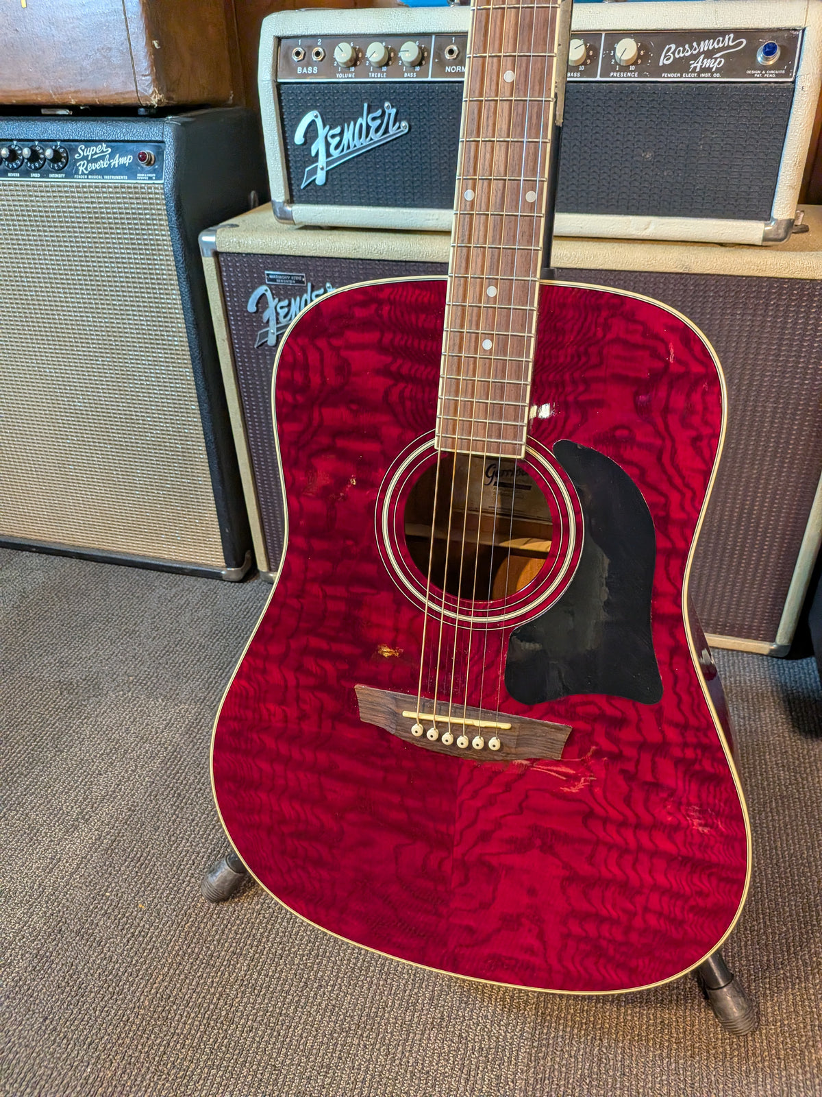 Garrison AG-300 Dreadnought Acoustic Guitar - Red (Used)