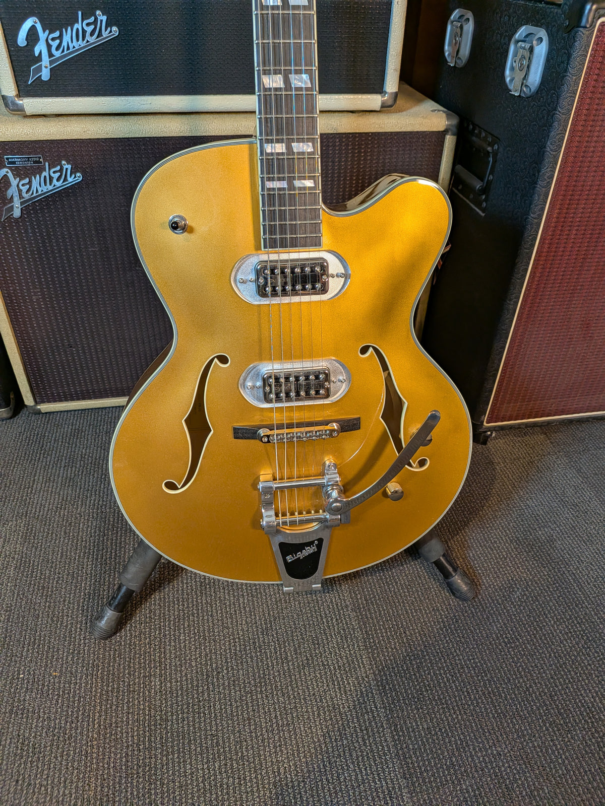 Eastman T58 Hollow Body Electric Guitar w/Bigsby & Gig Bag - Truetone Gold (2025)