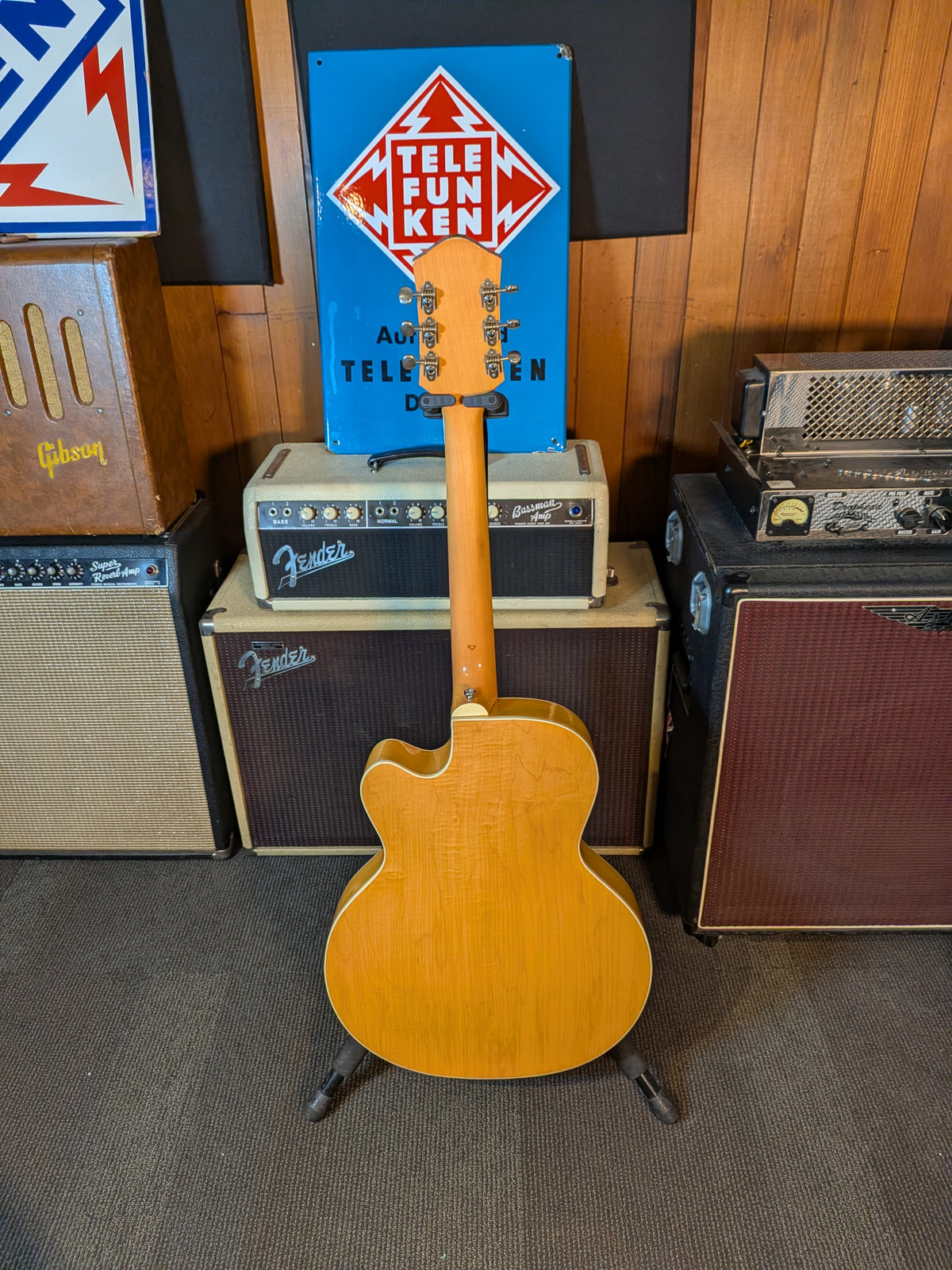 Harmony H65 Hollow Body Archtop Electric Guitar w/Case - Sherry Blonde (1956-1960)