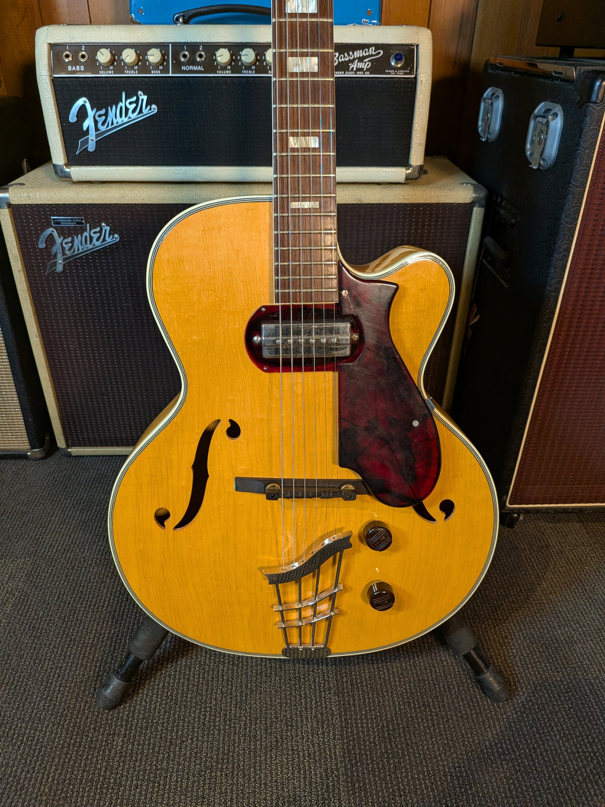 Harmony H65 Hollow Body Archtop Electric Guitar w/Case - Sherry Blonde (1956-1960)