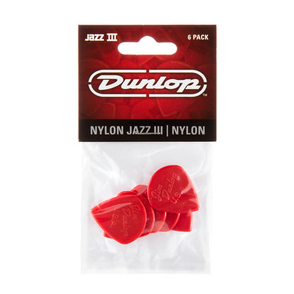 Dunlop Red Nylon Jazz III Guitar Pick (6 Pack)