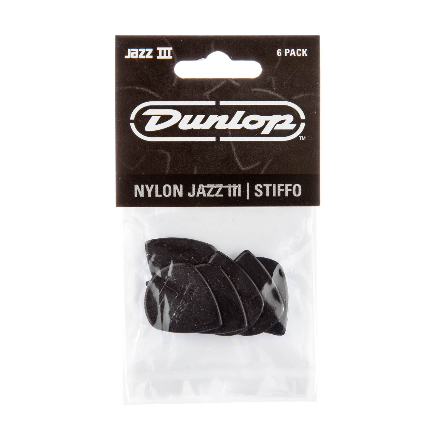 Dunlop Black Stiffo Nylon Jazz III Guitar Pick