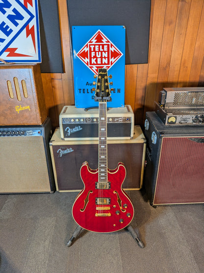 Aria Pro II TA-60 Semi-Hollow Electric Guitar w/Case - Wine Red (Late 1980's - Early 1990's)