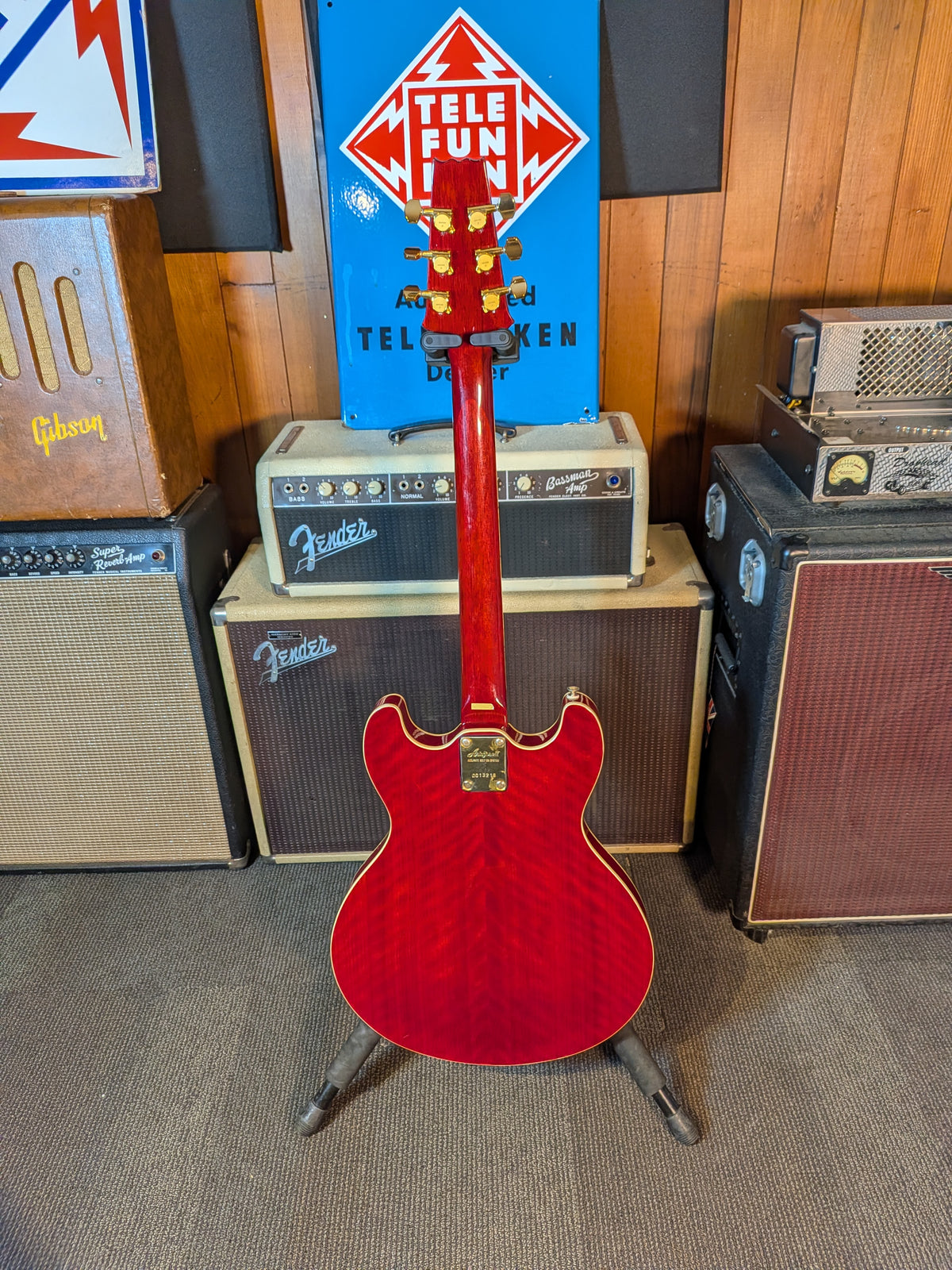 Aria Pro II TA-60 Semi-Hollow Electric Guitar w/Case - Wine Red (Late 1980's - Early 1990's)