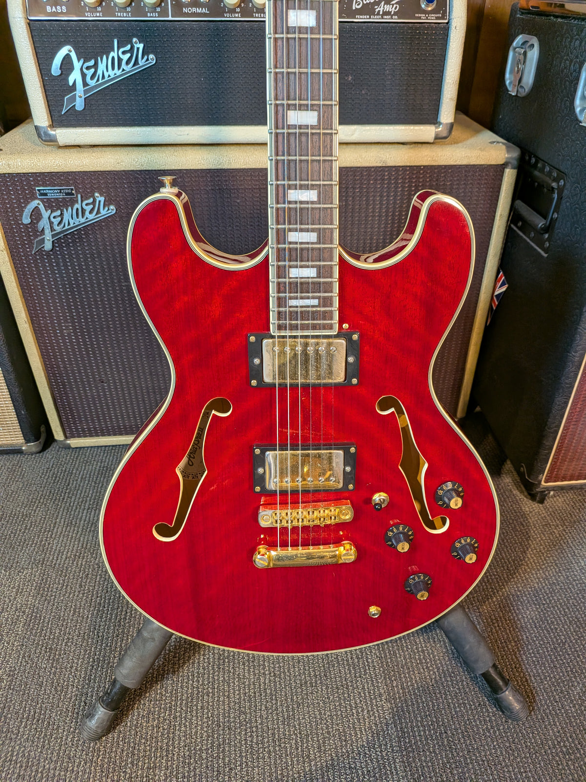 Aria Pro II TA-60 Semi-Hollow Electric Guitar w/Case - Wine Red (Late 1980's - Early 1990's)