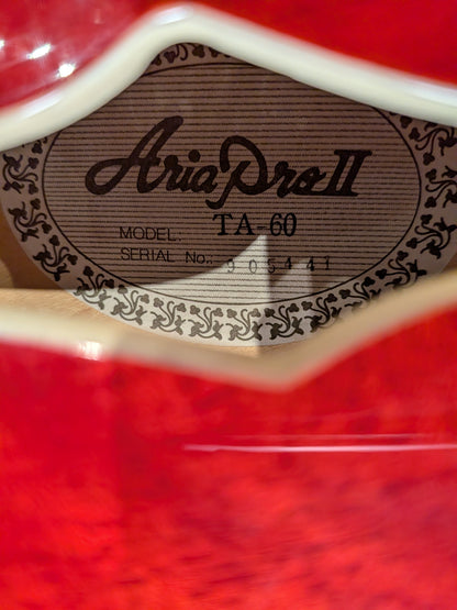Aria Pro II TA-60 Semi-Hollow Electric Guitar w/Case - Wine Red (Late 1980's - Early 1990's)