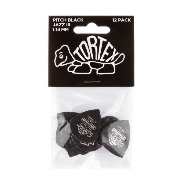 Dunlop Tortex Pitch Black Jazz III Guitar 1.14mm Picks