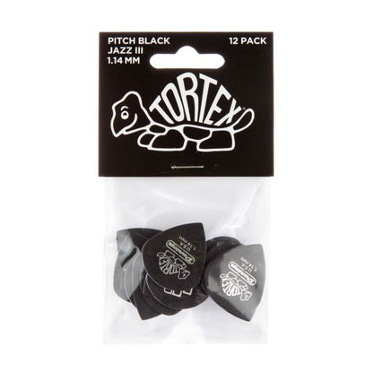 Dunlop Tortex Pitch Black Jazz III Guitar 1.14mm Picks