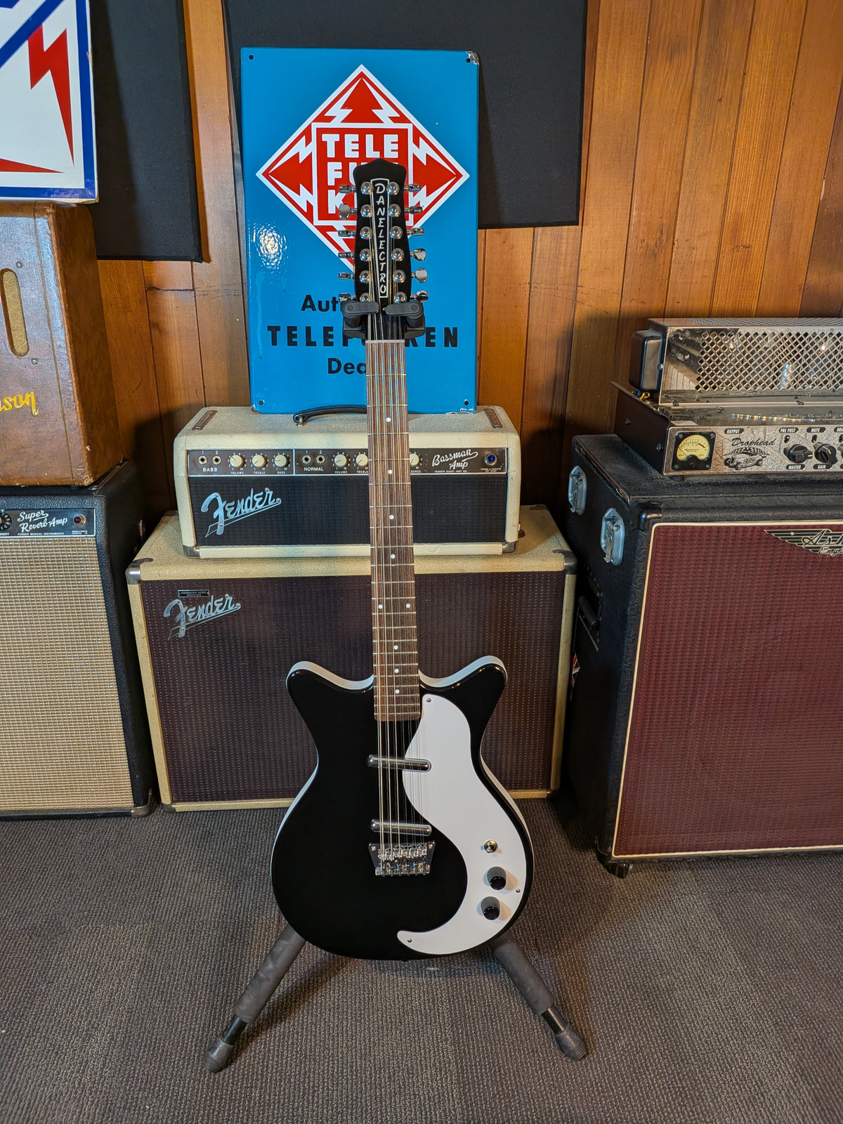 Danelectro '59 12-String Electric Guitar w/NOS Lipstick Pickups - Black (B-Stock)
