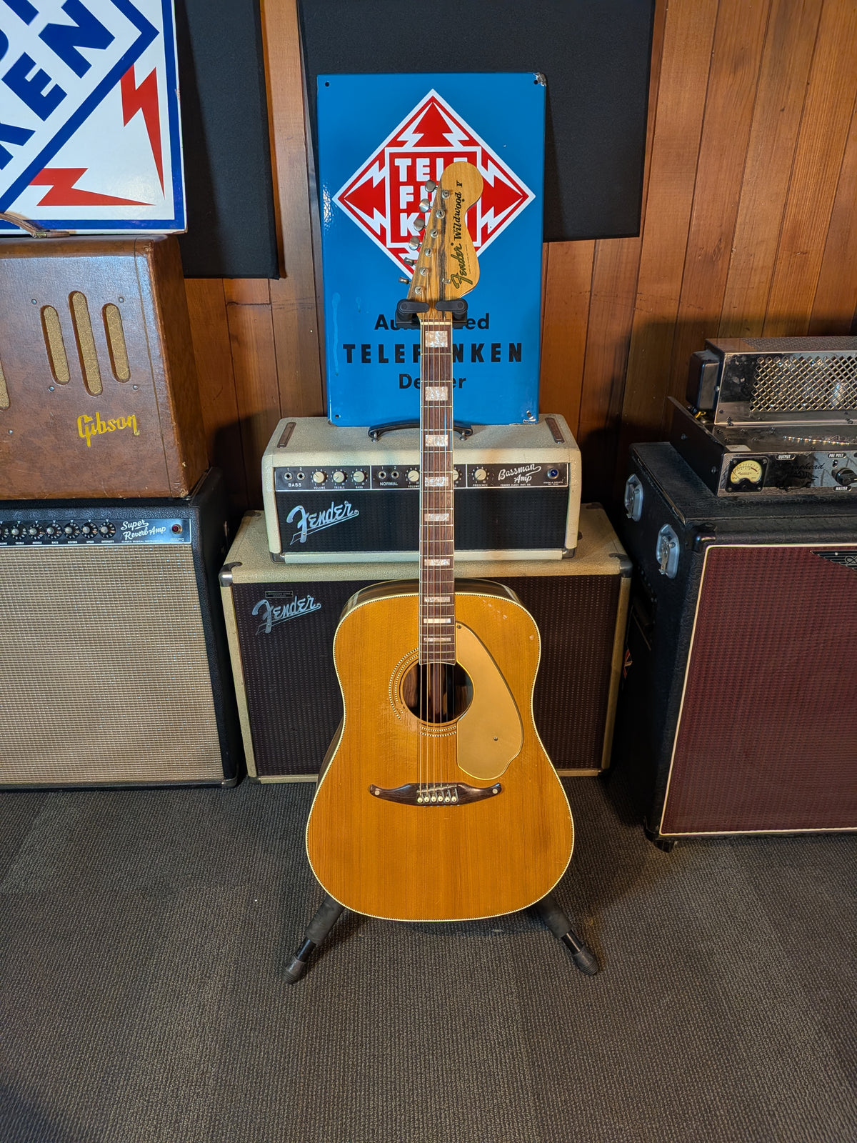 Fender Wildwood I Acoustic Guitar w/Case - Rainbow Greens (1966-1971)