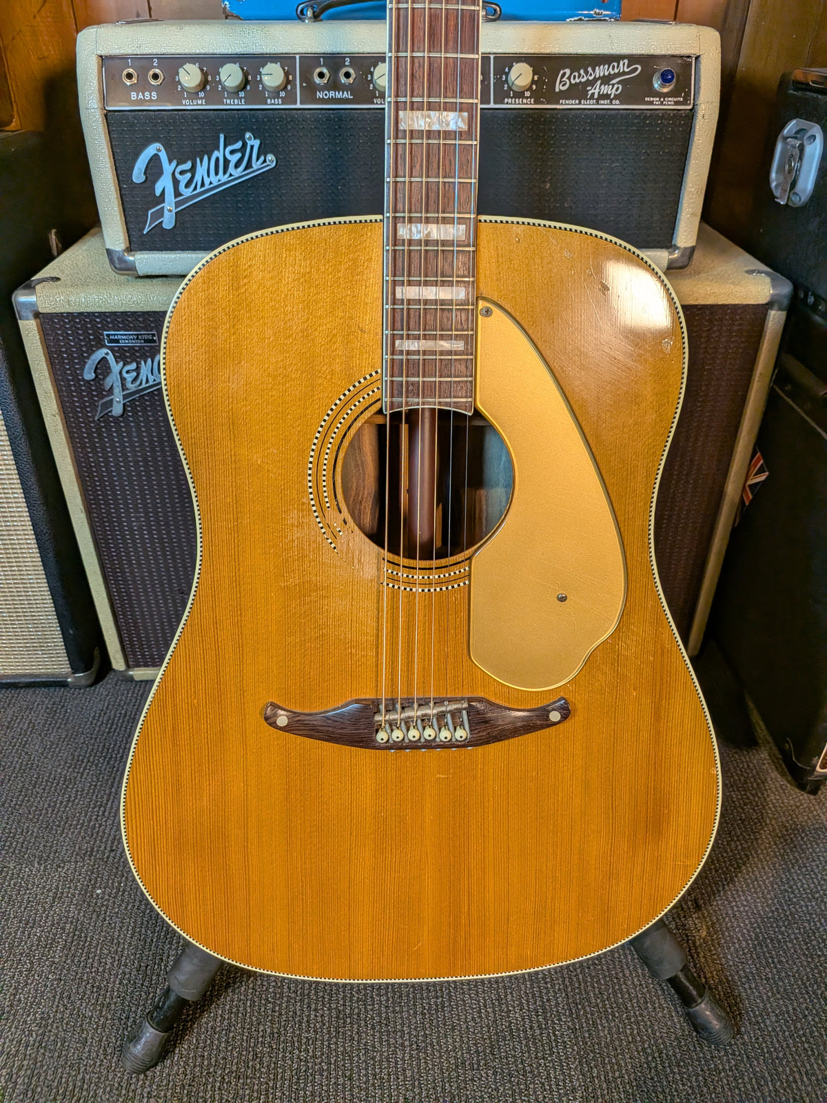Fender Wildwood I Acoustic Guitar w/Case - Rainbow Greens (1966-1971)