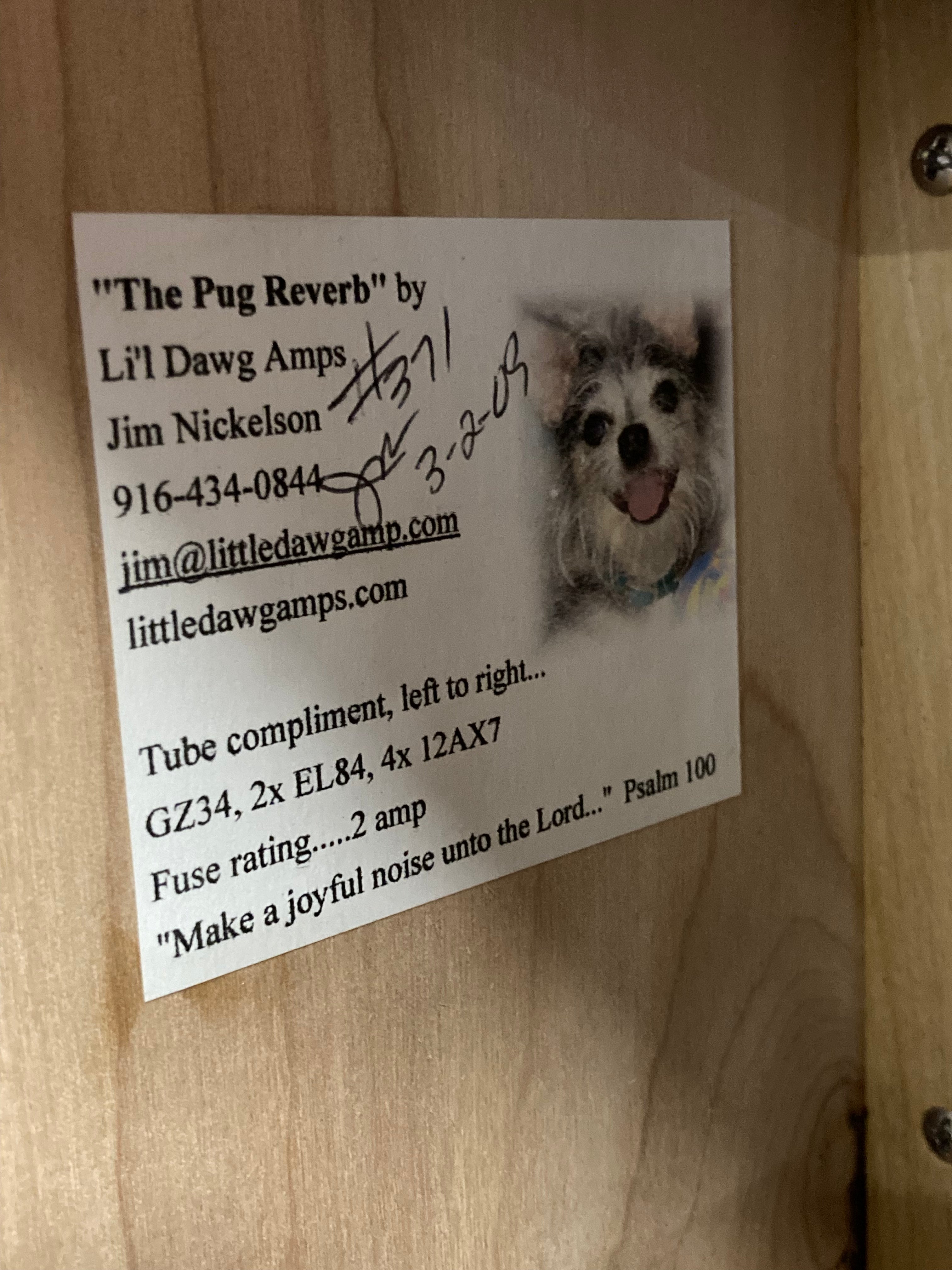 Li'l Dawg Amps "The Pug Reverb" w/2x10 Cabinet & Amp Cover (2009 ... Li'l Dawg Amps "The Pug Reverb" w/2x10 Cabinet & Amp Cover (2009 ...