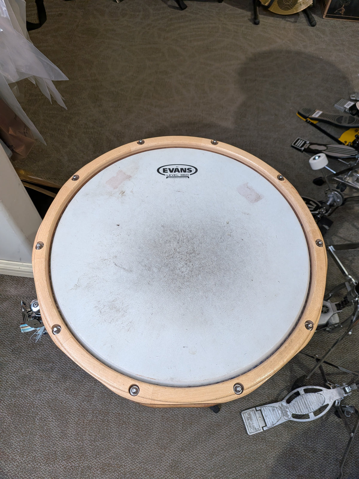 14"x7" Maple Snare Drum w/Wood Hoops (Used)