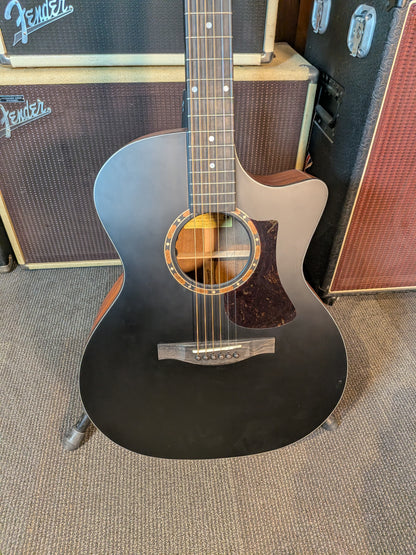 Eastman AC122-2CE Grand Auditorium Acoustic/Electrc Guitar w/Gig Bag - Satin Black (B-Stock Serial #M2238351)